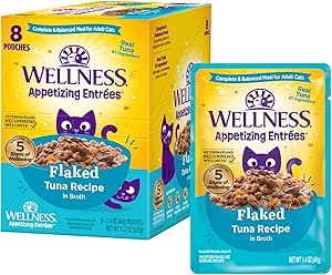 Wellness Appetizing Entrees flaked tuna wet cat food pouch, 1.4 oz