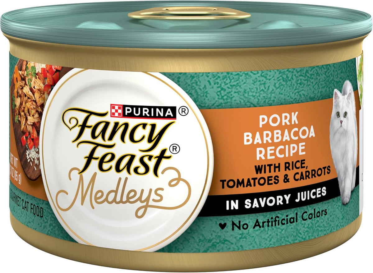 Fancy Feast Medleys Pork Barbacoa wet cat food, 3oz can