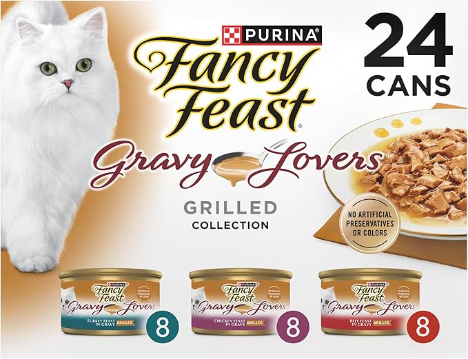 Fancy Feast Gravy Lovers Poultry and Beef Collection, 24 x 3oz cans