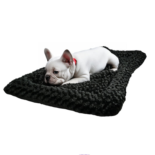 Furvana Cloud rectangle bolstered dog bed by American Dog in soft minky rose fleece with a non skid ballistic base