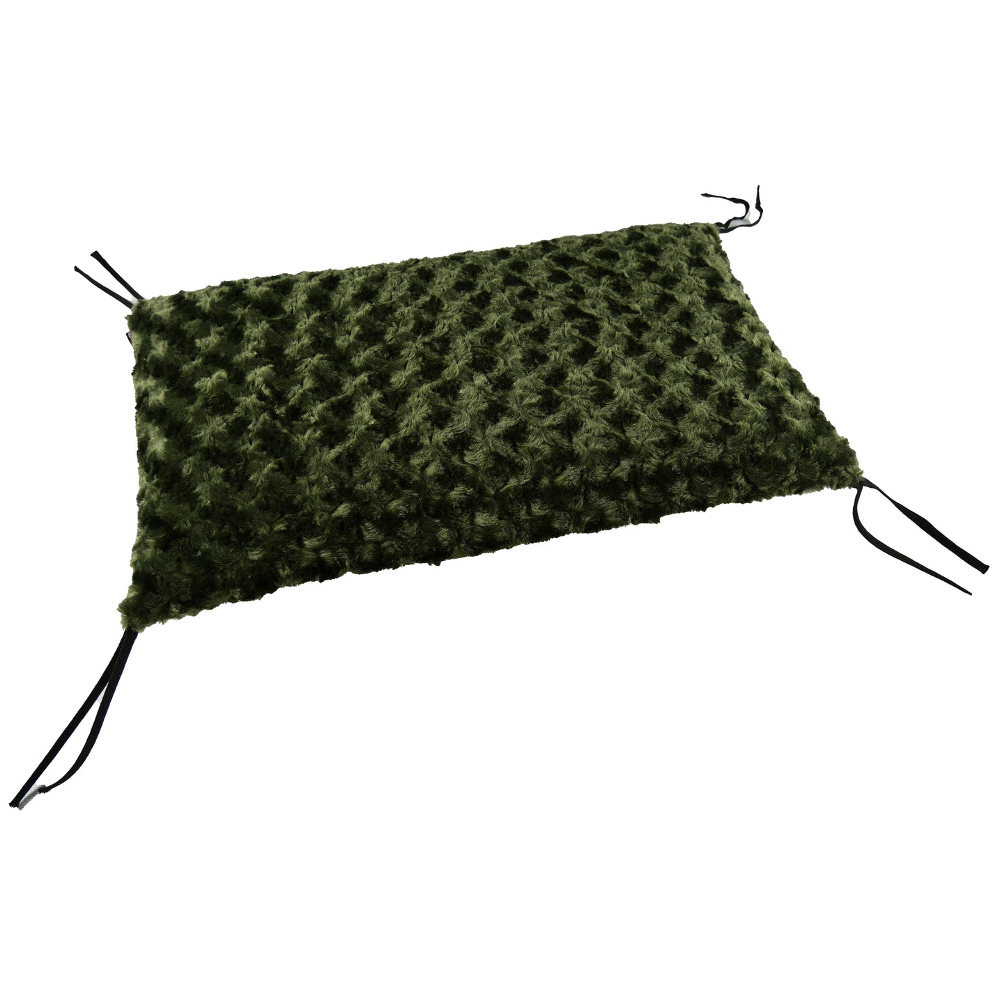 Furvana crate pad by American Dog with an olive minky fleece top and ballistic nylon base