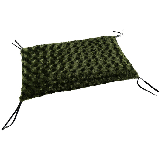 Furvana crate pad by American Dog with an olive minky fleece top and ballistic nylon base