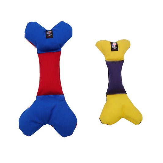 Da Bone dog toy by American Dog, red and blue 1000D nylon bone