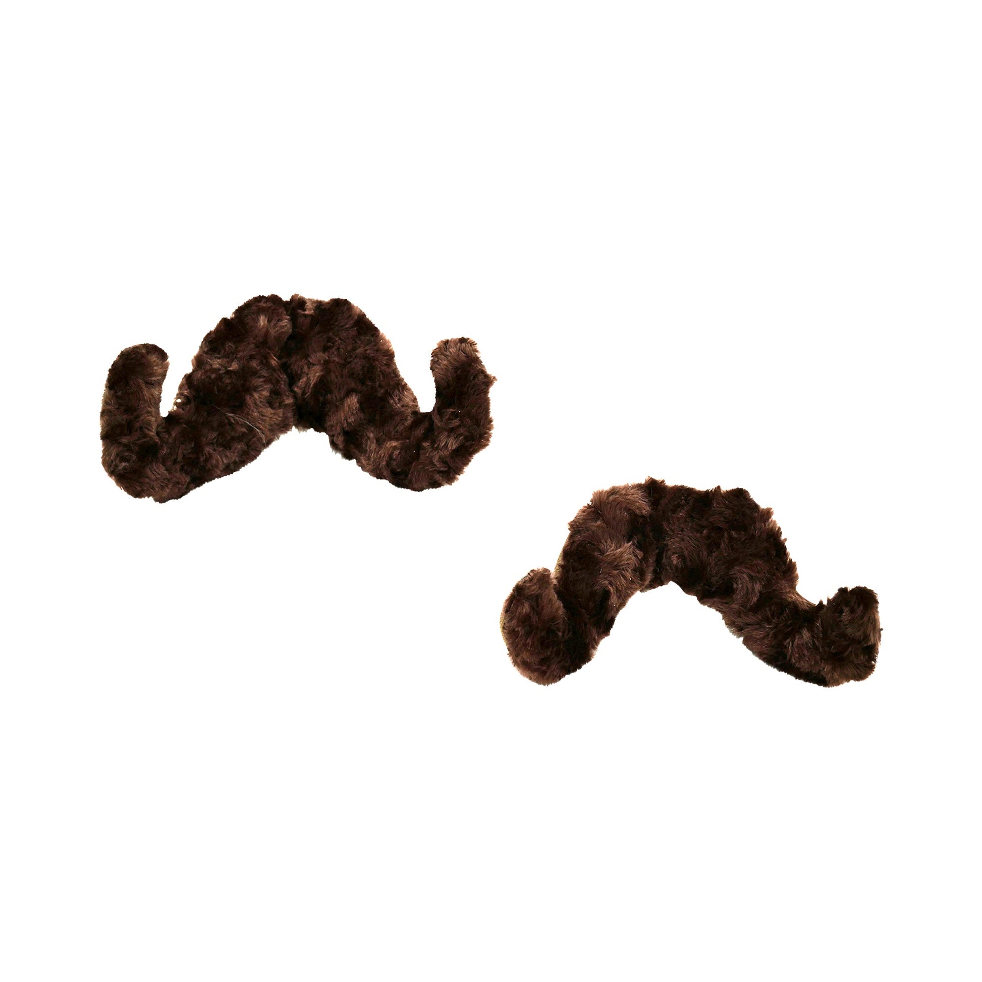 Dapper Dog mustache dog toy by American Dog, brown nylon and minky fleece