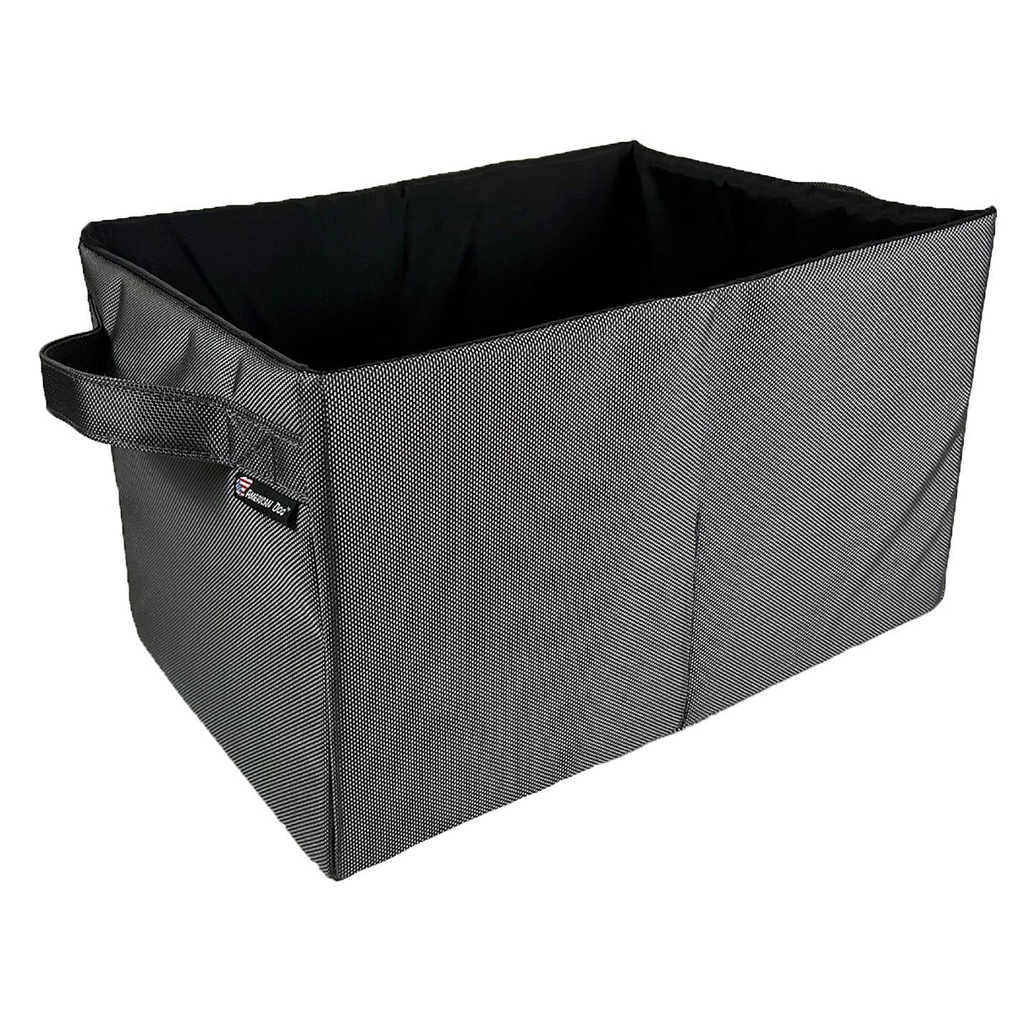 Drool Box toy storage bin by American Dog in charcoal 1680D ballistic fabric with side handles