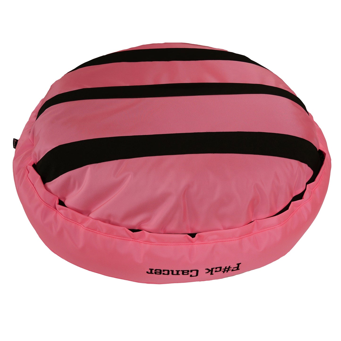 Dog Bed - Round Bolstered Armor™ 'F#ck Cancer'
