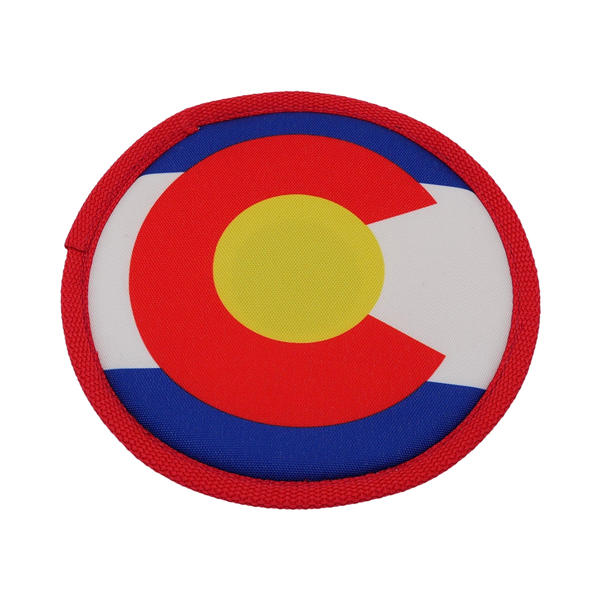 Mile High Flyer dog toy by American Dog, 8 inch disc with a Colorado print