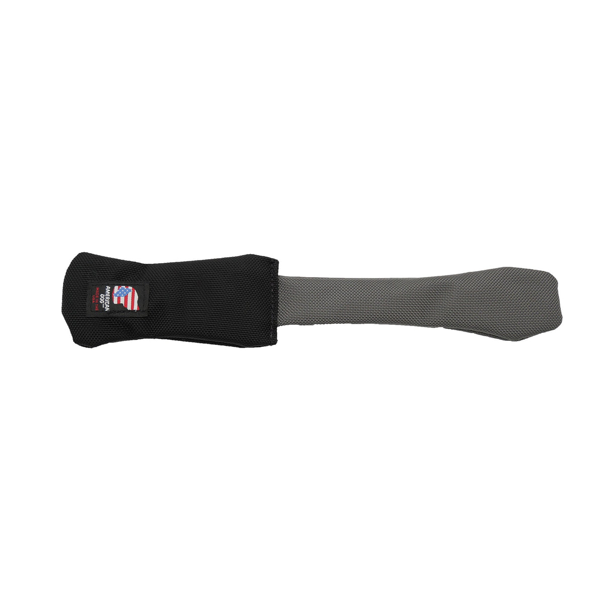 Screw Driver dog toy by American Dog in gray and black ballistic fabric