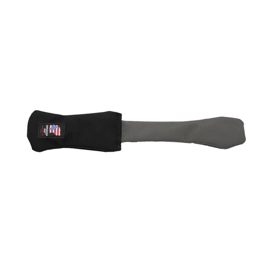 Screw Driver dog toy by American Dog in gray and black ballistic fabric