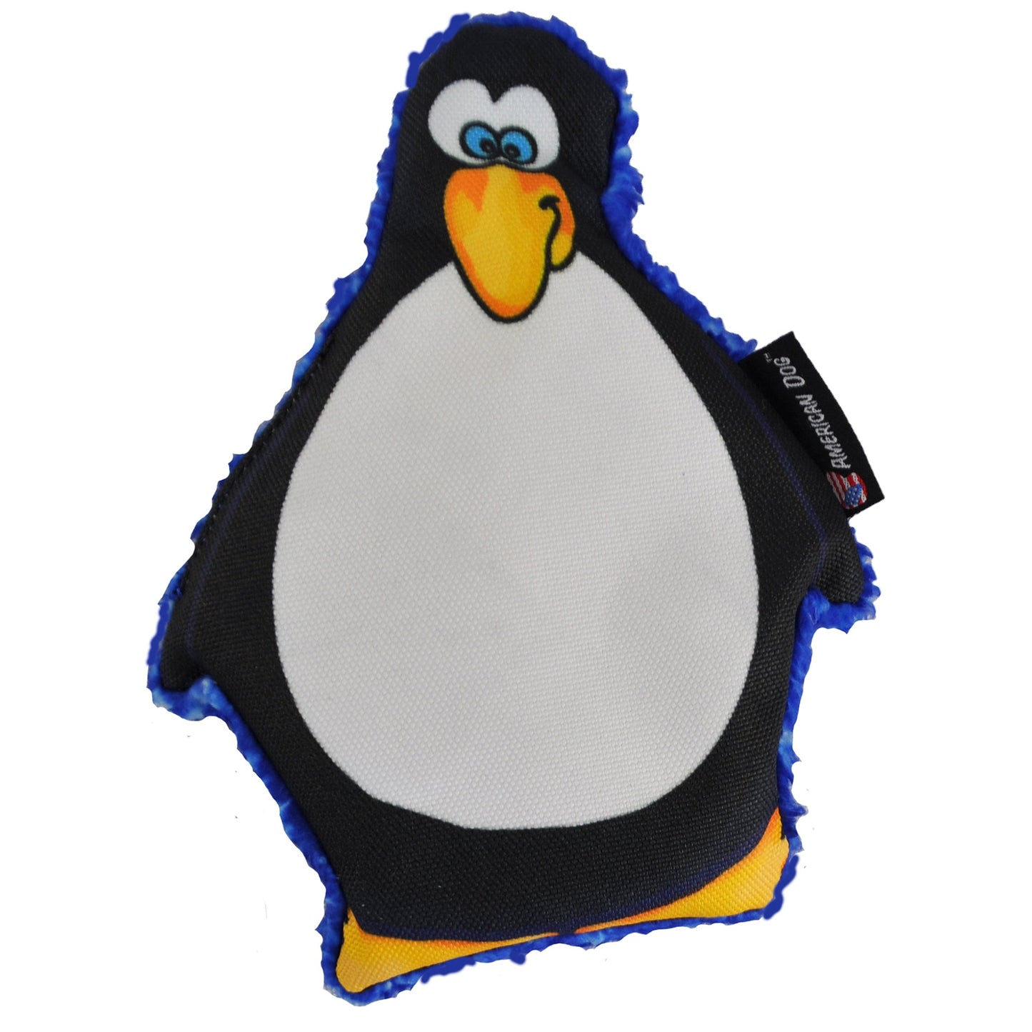 Ann Arctic dog toy by American Dog, penguin shape with a 1000D nylon front and soft minky fleece back