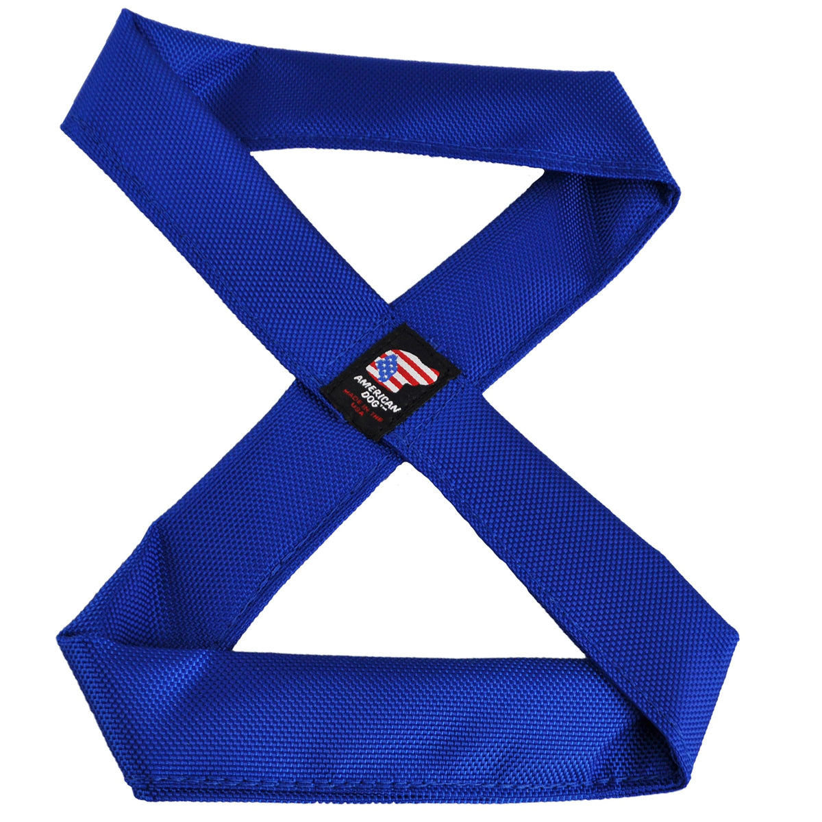 Infinity Tug dog toy by American Dog in royal blue ballistic fabric