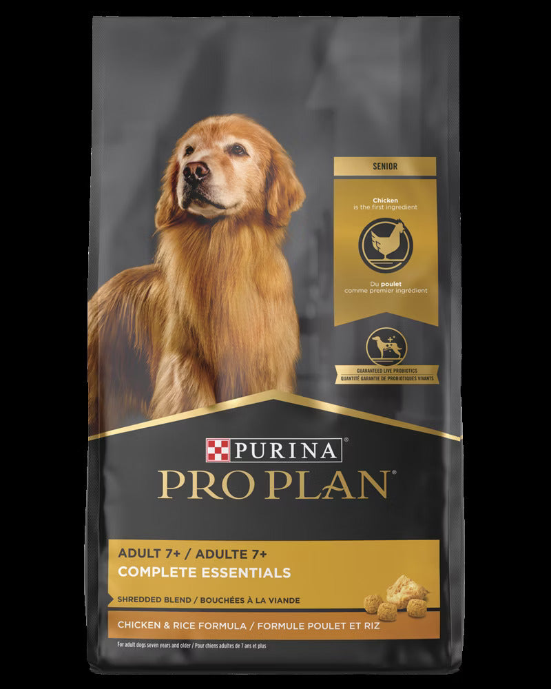6lb bag of Pro Plan Adult 7+ Complete Essentials Shredded Blend Chicken & Rice dry dog food