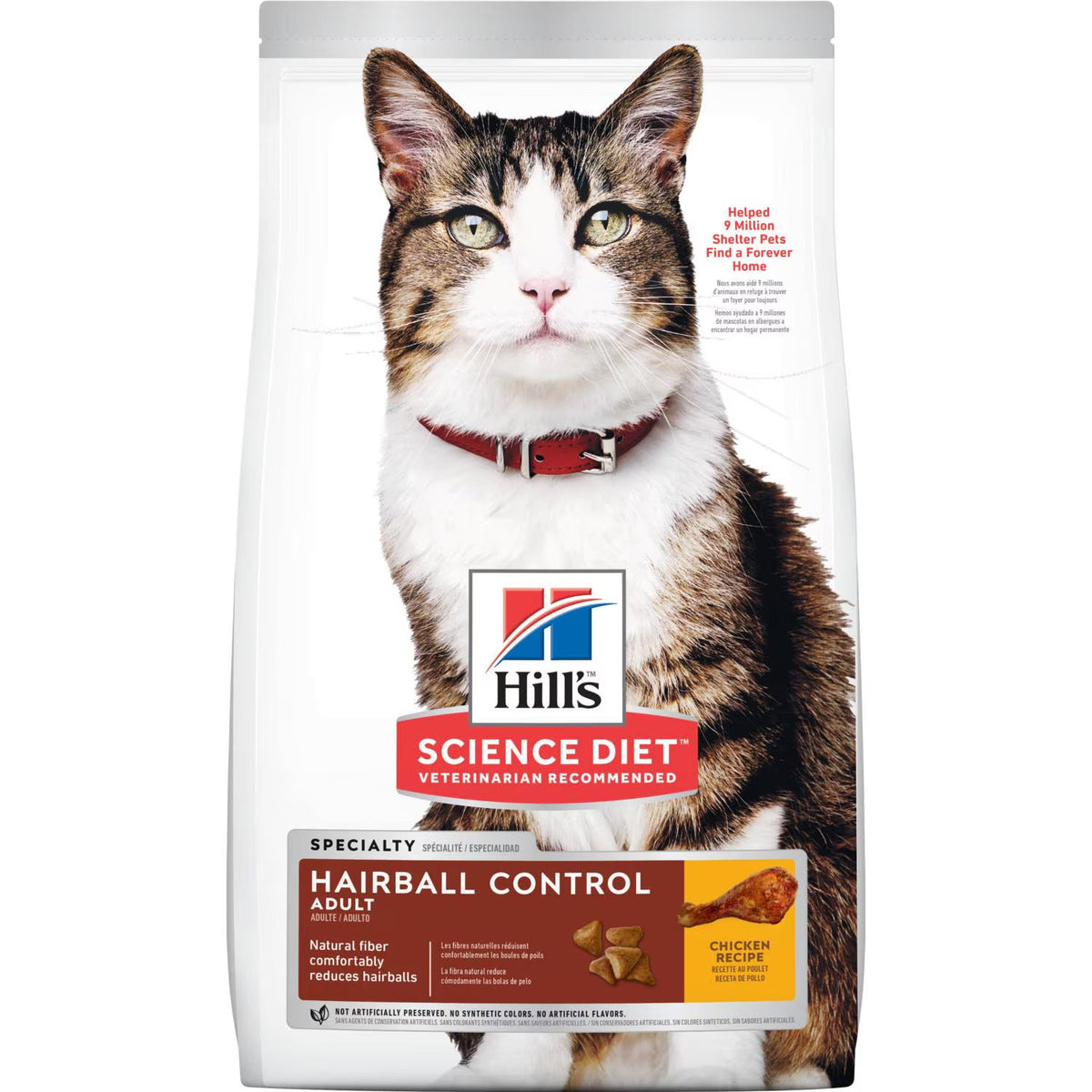 Hill's Science Diet Adult Hairball Control Chicken Recipe dry cat food bag, 3.5lb