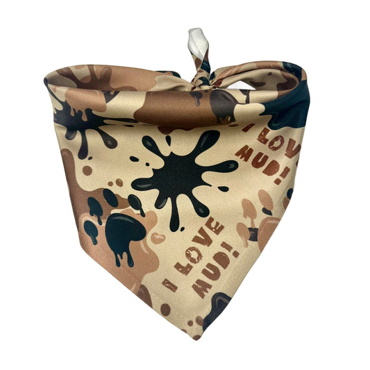 Archie Loves Mud Dog Bandana by 2 Hounds Design, sold through Sniff and Shift
