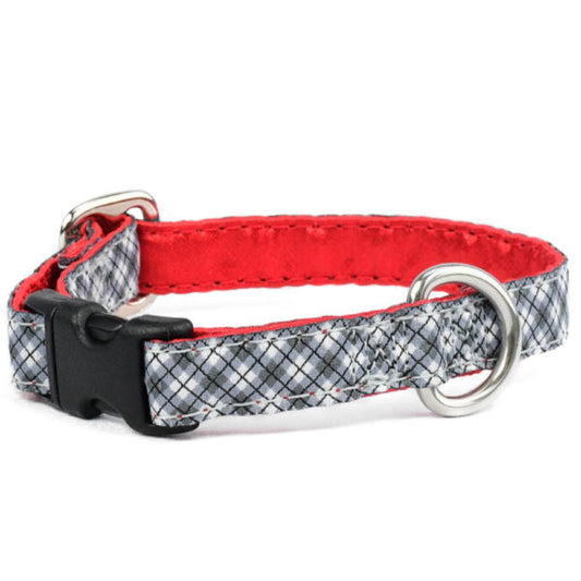 Argyle Black and White Dog Collar 5/8″ by 2 Hounds Design, sold through Sniff and Shift