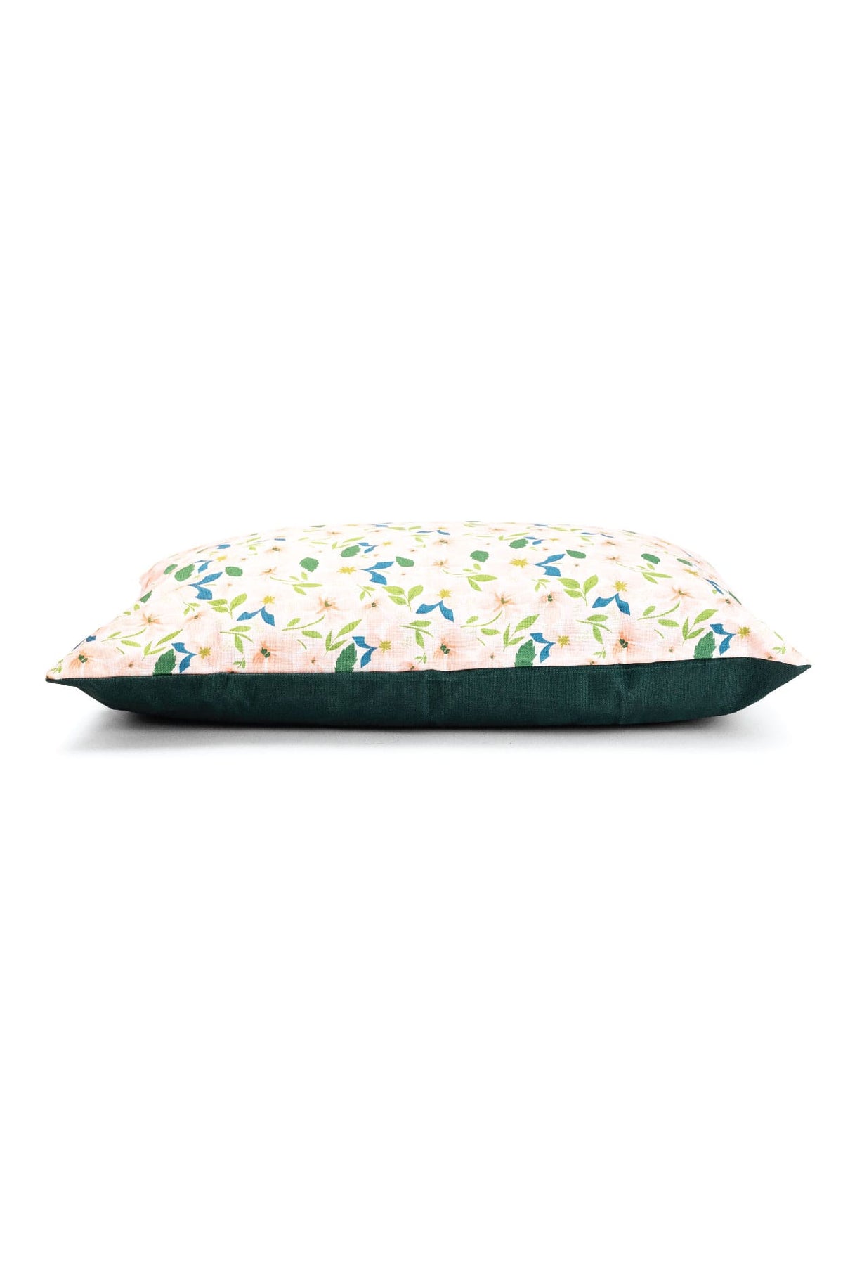 Astrid Dog Bed cover in a peach and green floral print, Pink Papyrus Co., sold through Sniff and Shift