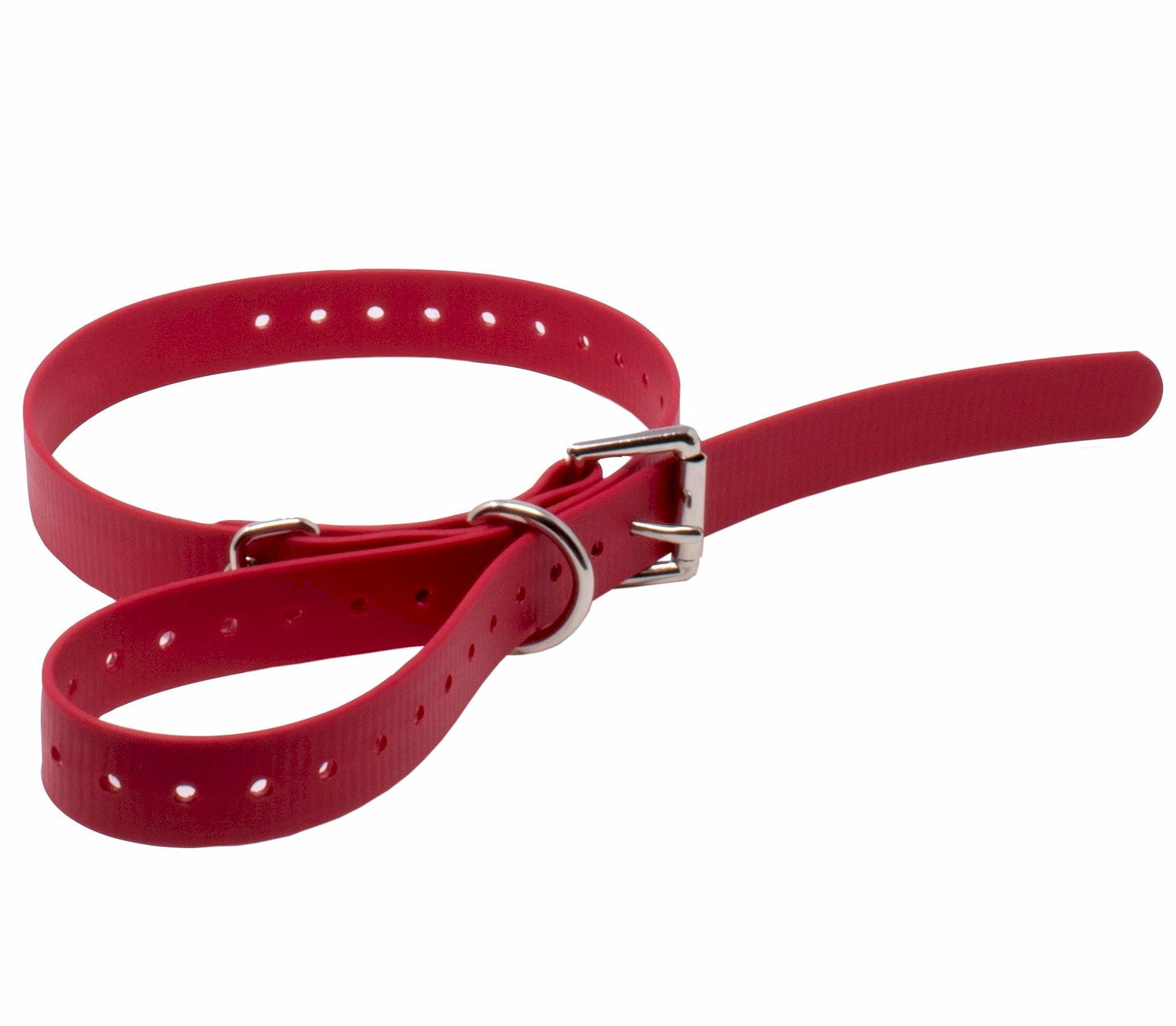 3/4 inch red biothane e-collar strap