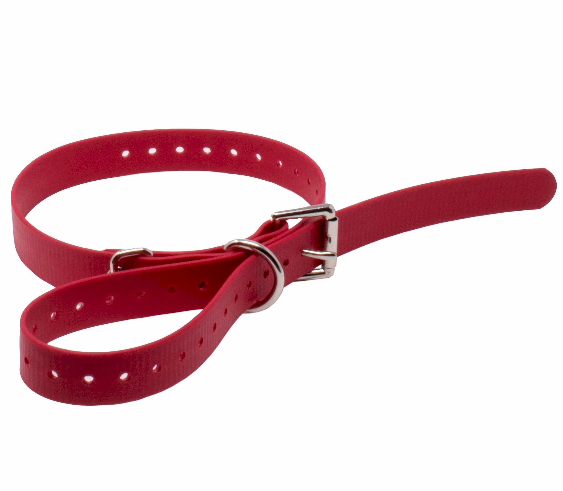 3/4 inch red biothane e-collar strap