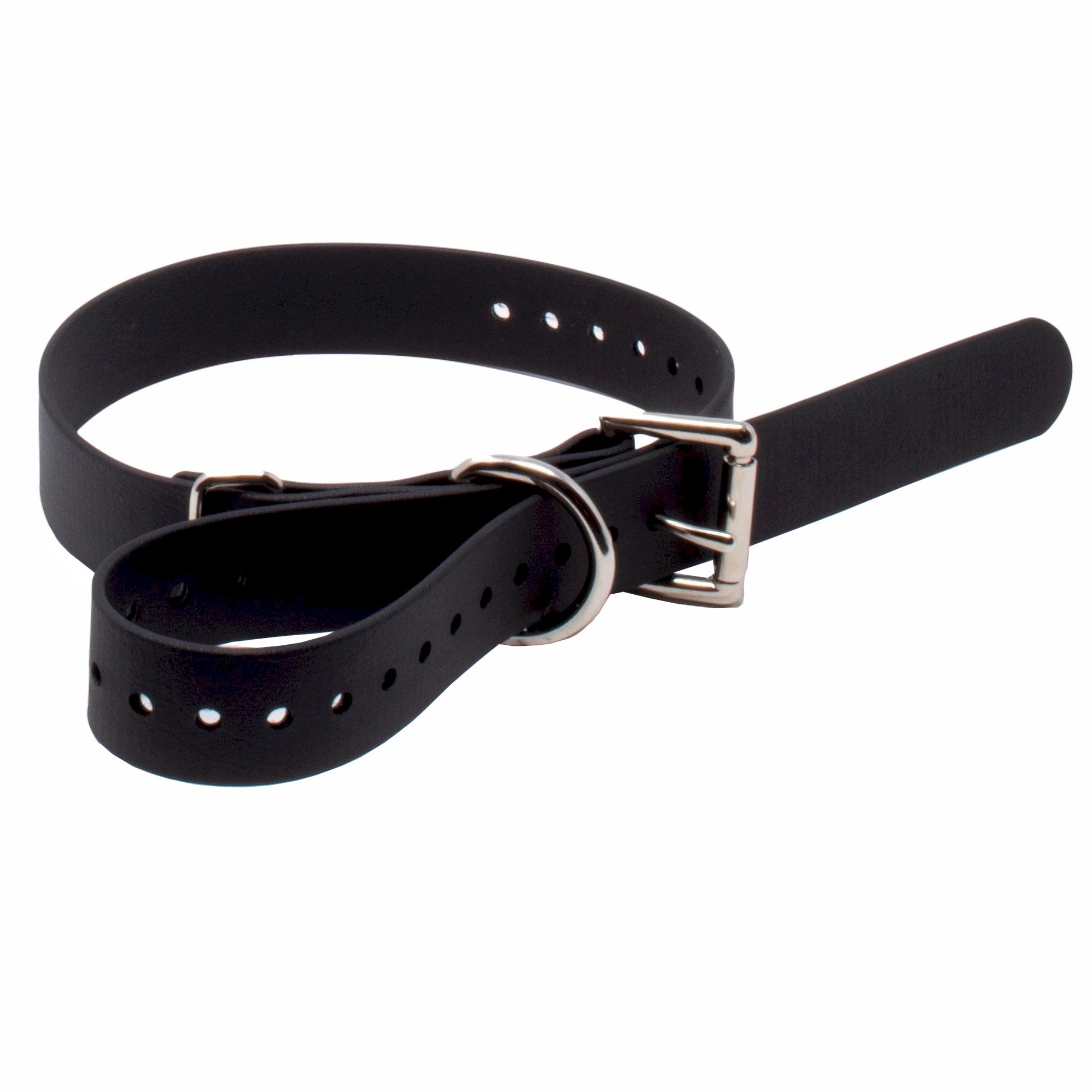 1 inch black biothane e-collar strap