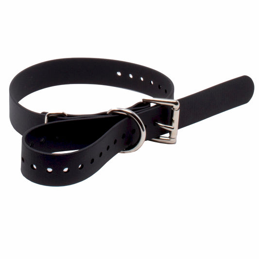 1 inch black biothane e-collar strap