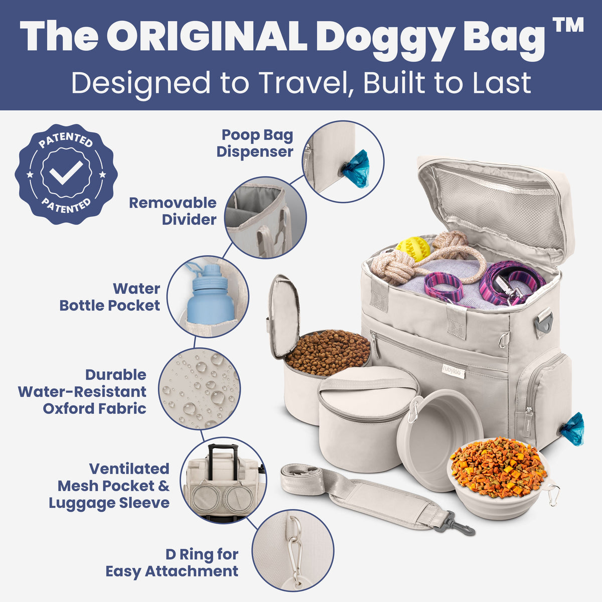 The Original Doggy Bag Dog Travel Bag for Supplies