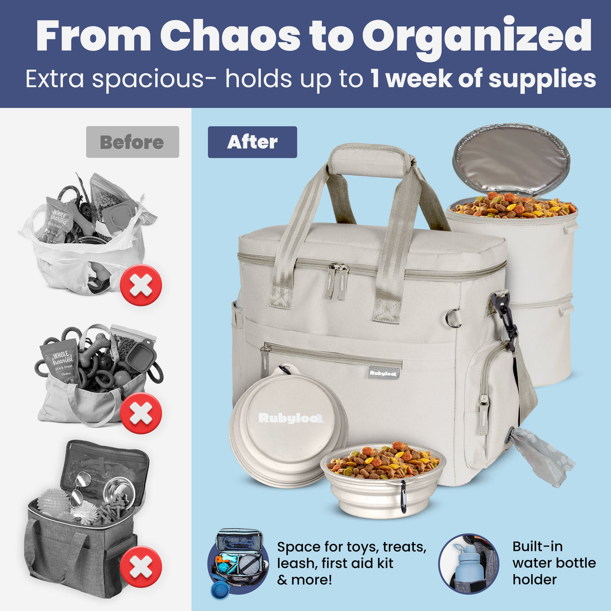 The Original Doggy Bag Dog Travel Bag for Supplies