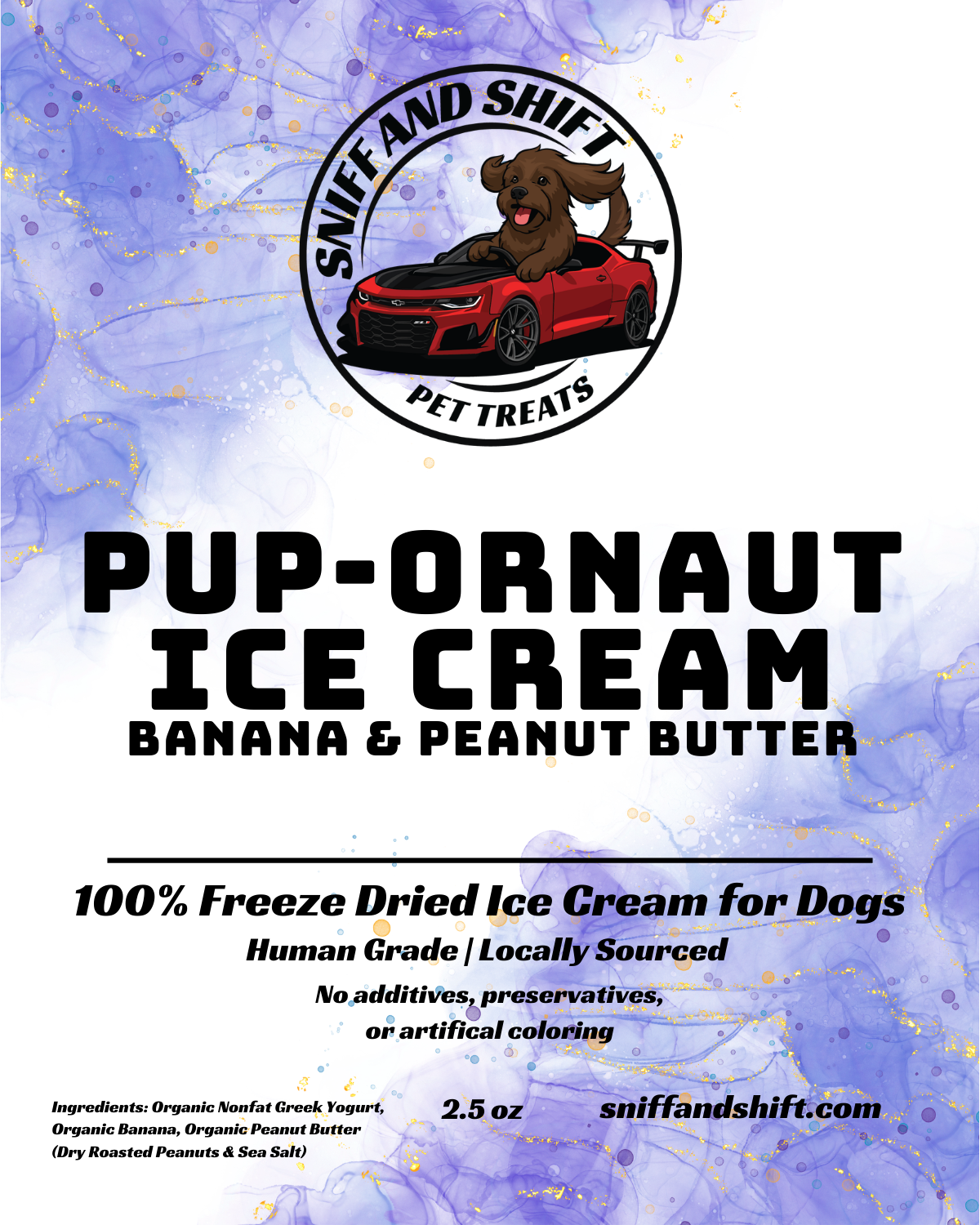 Pup-Ornaut Ice Cream - Banana Peanut Butter
