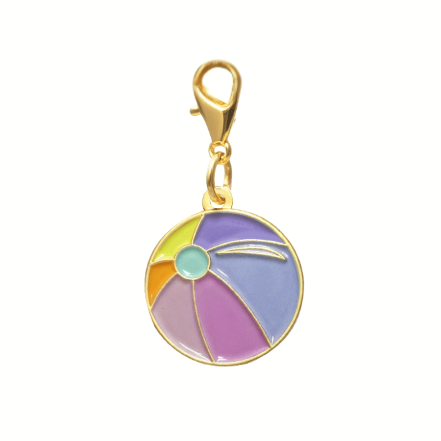 Beach Ball Pet Charm, a double-sided clip-on charm, Pink Papyrus Co., sold through Sniff and Shift