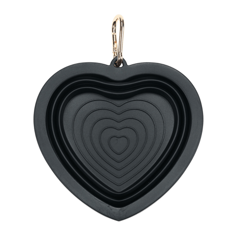 Onyx Heart Collapsible Bowl