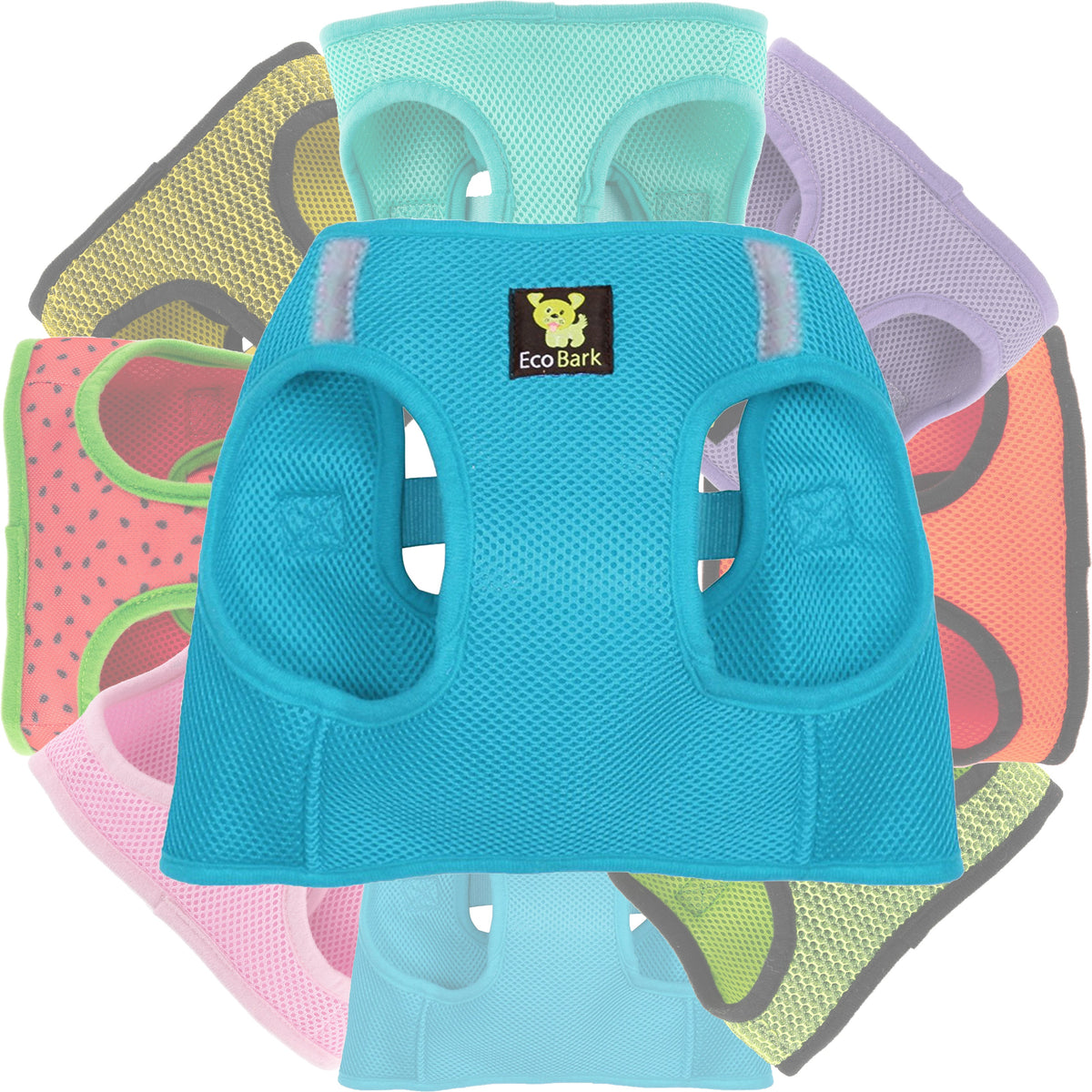 Sky Blue Step-In Dog Harness, Reflective Mesh, Teacup to XL