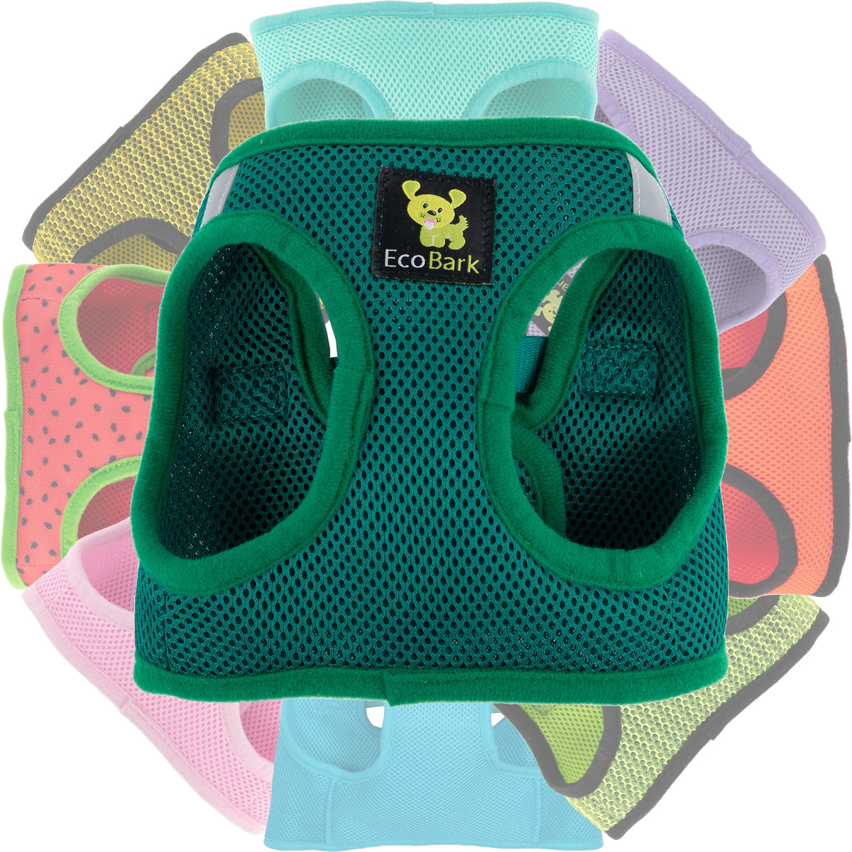 Step-In Dog Harness, Reflective Mesh, Forest Green