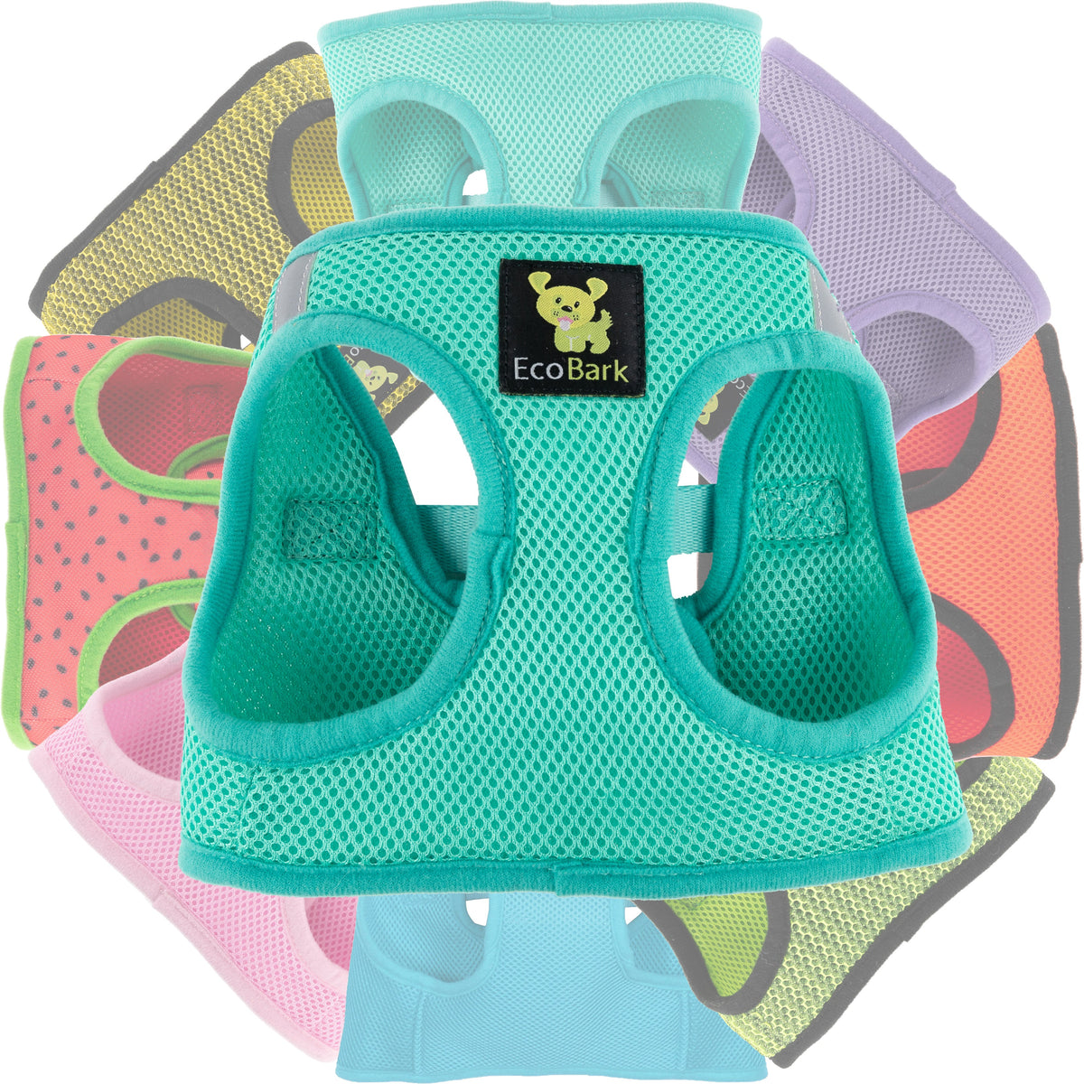 Mint Turquoise Step-In Dog Harness, Reflective Mesh, Teacup to XL