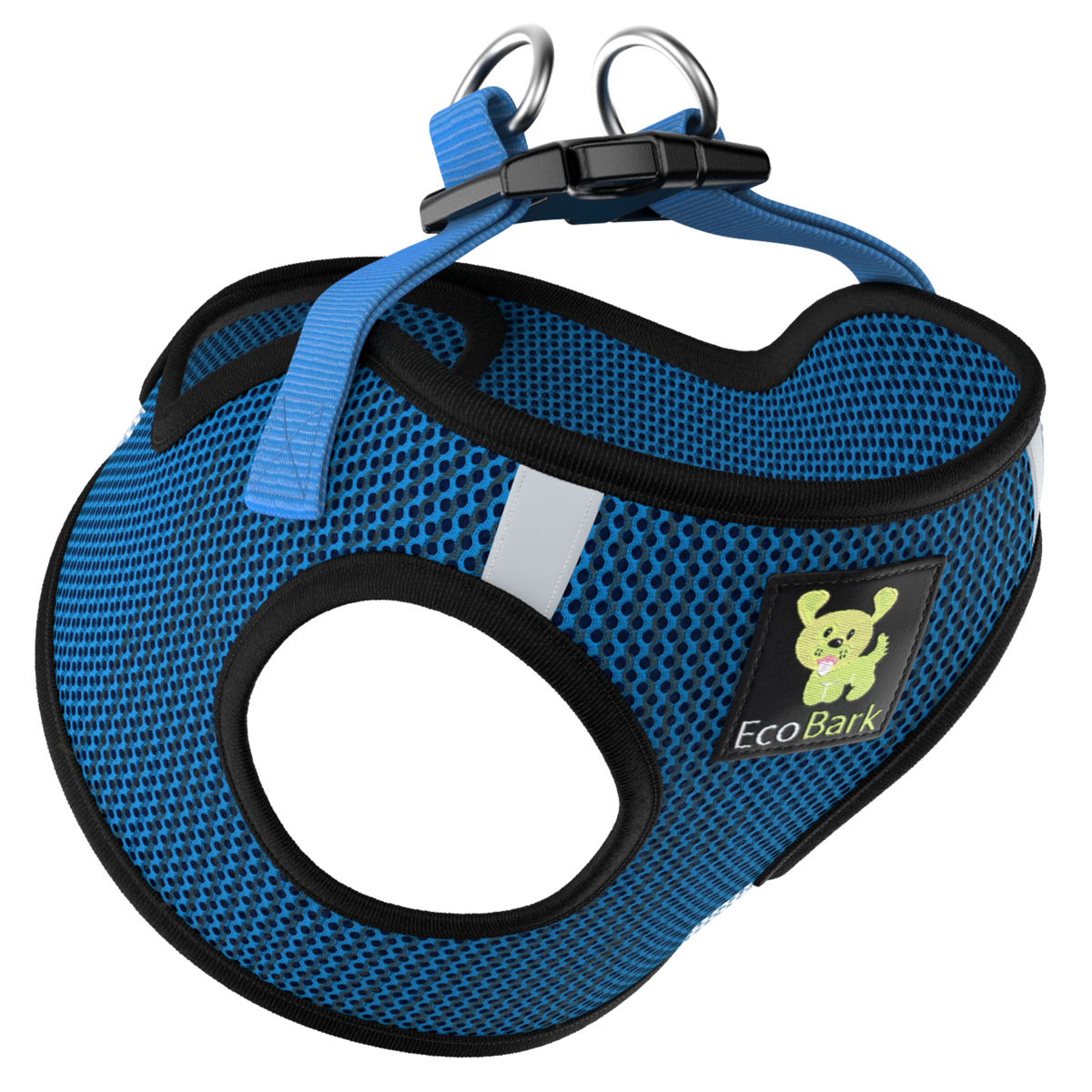 Step-In Dog Harness, Reflective Mesh, Bright Blue Sport, EcoBark Pet Supplies, sold through Sniff and Shift