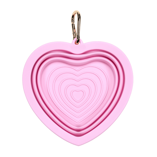 Bubblegum Heart Collapsible Bowl in pink, one size, Pink Papyrus Co., sold through Sniff and Shift