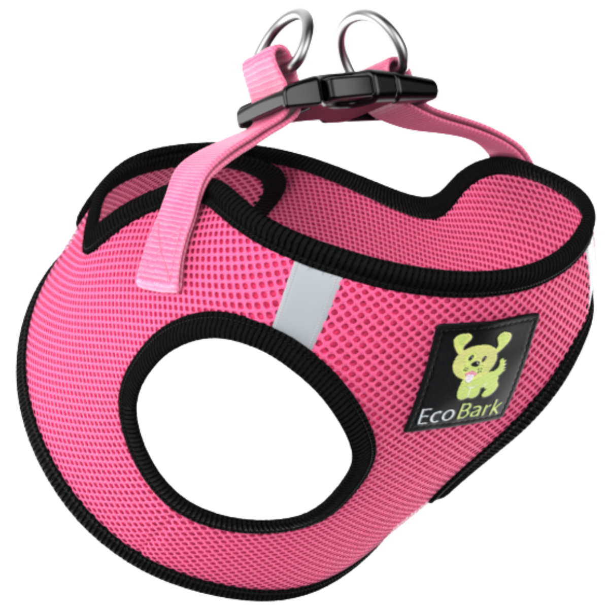 Step-In Dog Harness, Reflective Mesh, Bubblegum Pink, EcoBark Pet Supplies, sold through Sniff and Shift