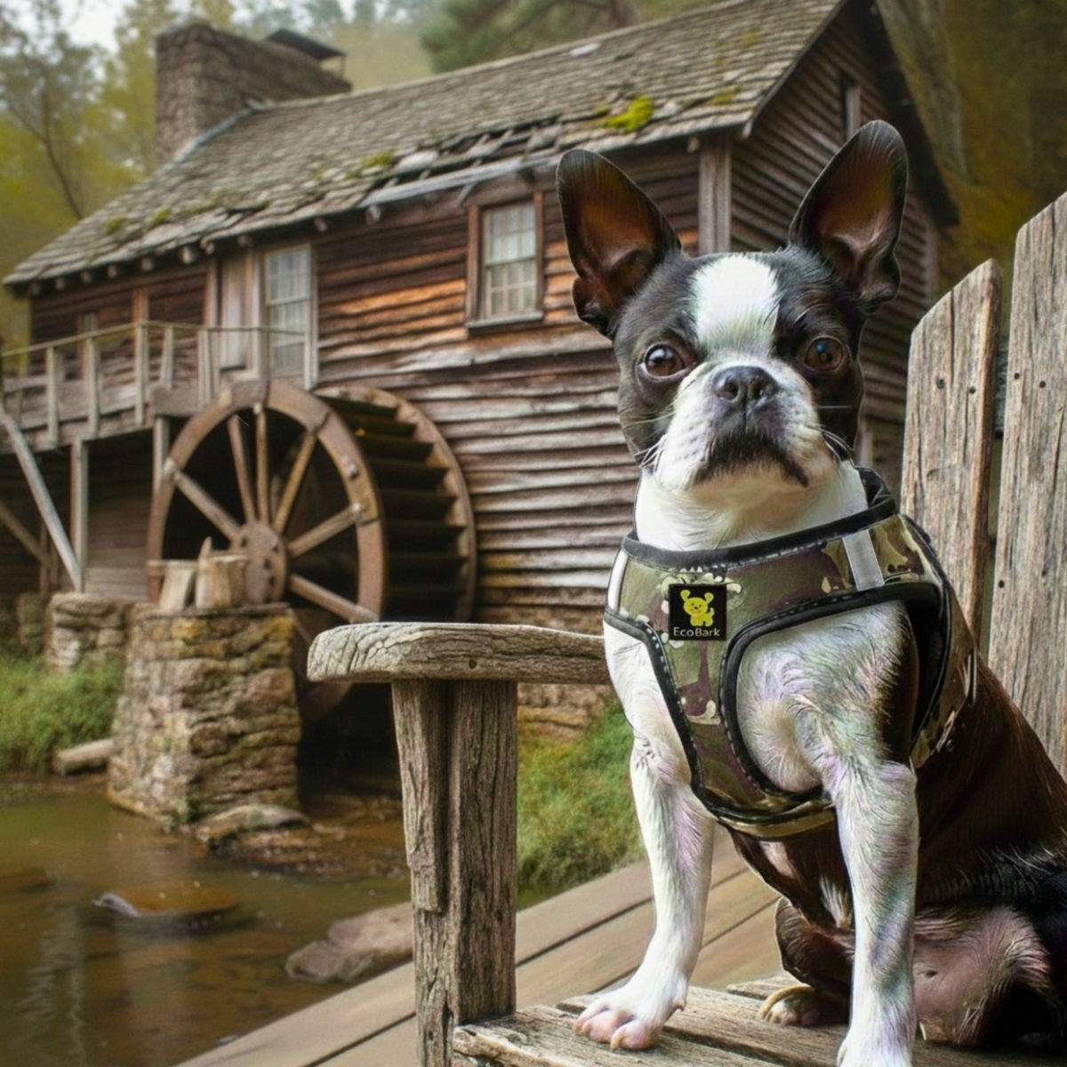 Step-In Dog Harness, Reflective Mesh, Camouflage