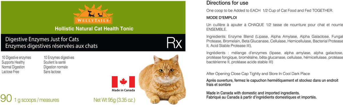 WellyTails Digestive Enzymes Just for Cats, 90g