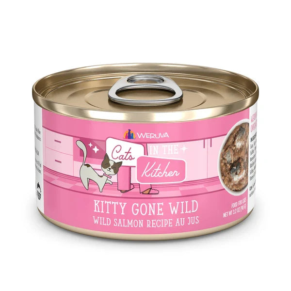 Weruva Cats in the Kitchen Kitty Gone Wild wild salmon wet cat food, 3 oz can