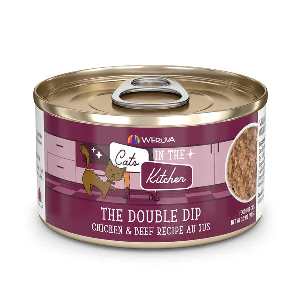 Cats in the Kitchen The Double Dip chicken beef wet cat food, 3.2oz/6oz