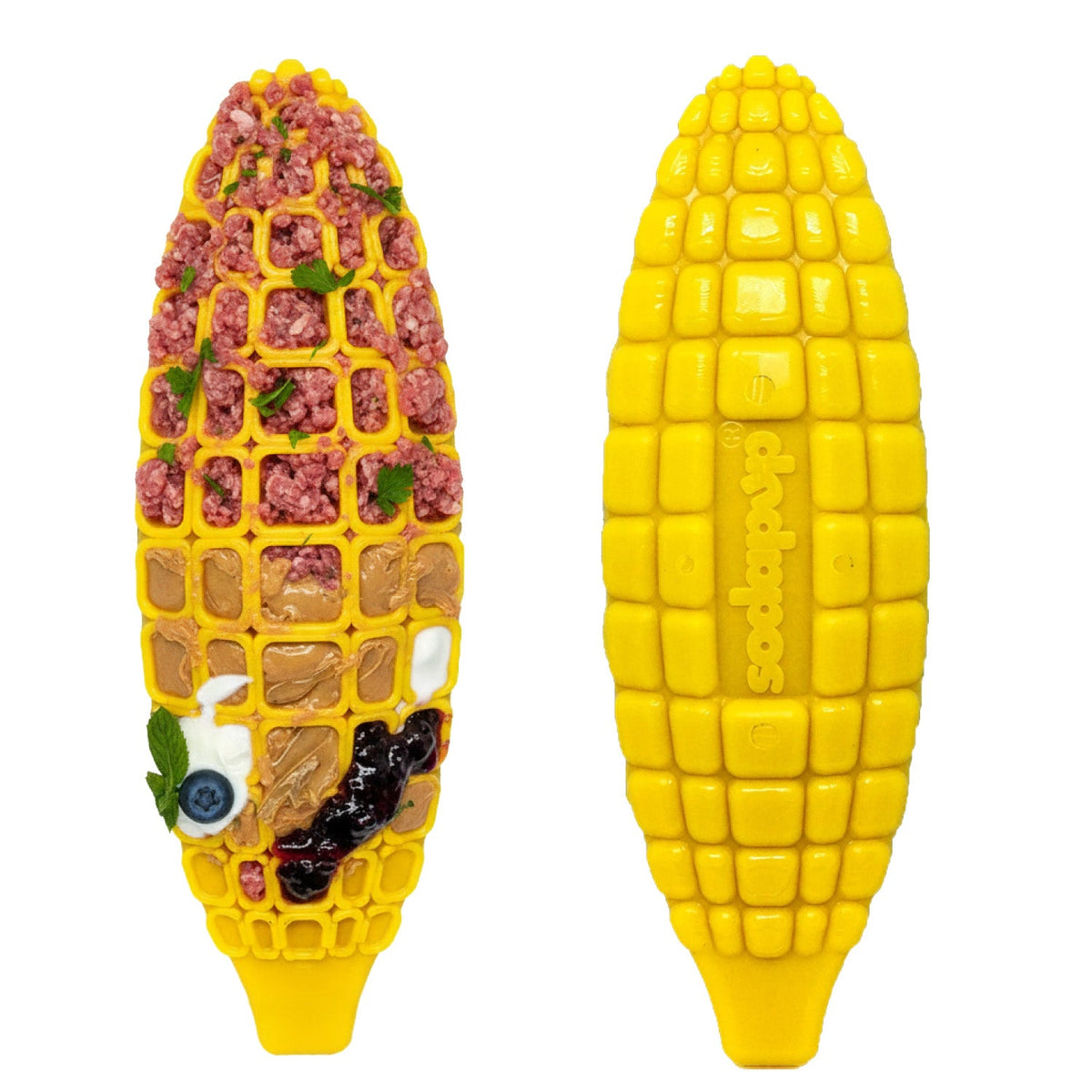 Corn on the Cob Nylon Chew Toy shaped like an ear of corn, SodaPup, sold through Sniff and Shift