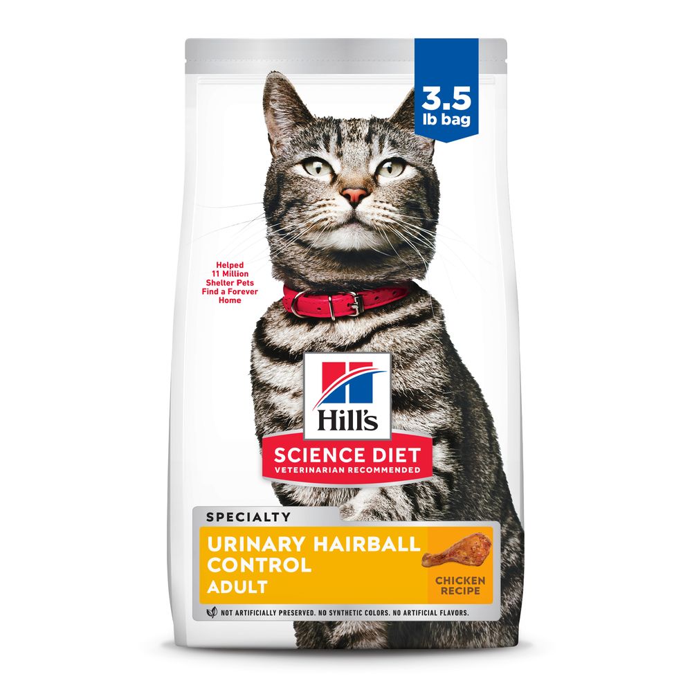 Hill's Science Diet Adult Urinary & Hairball Control Chicken Recipe dry cat food bag
