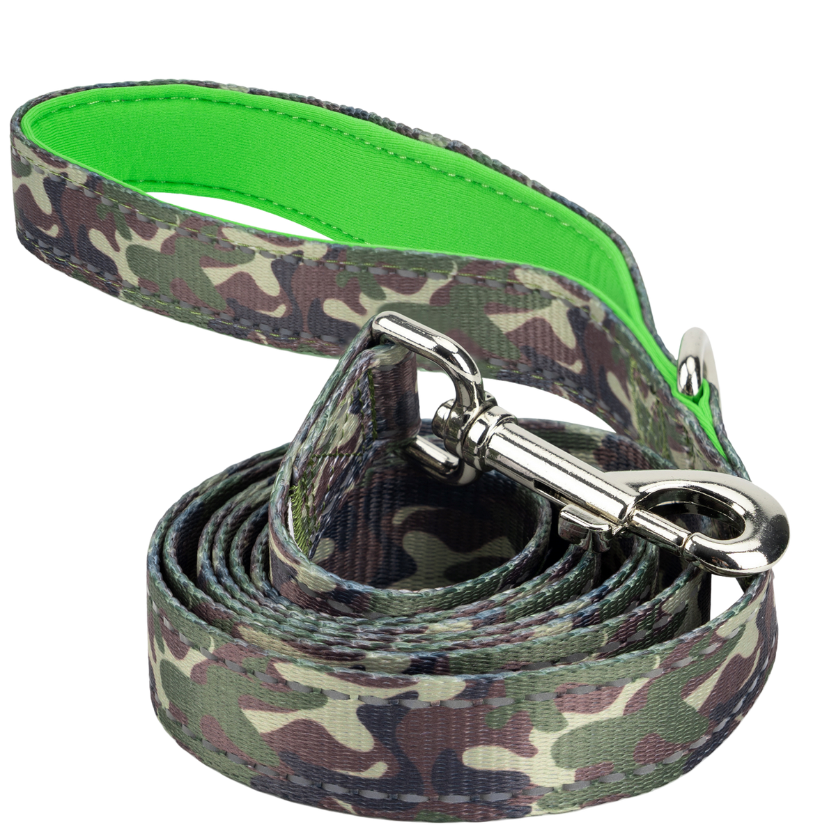 Camo Comfort Grip Dog Leash, 4 to 6 ft, EcoBark Pet Supplies, sold through Sniff and Shift