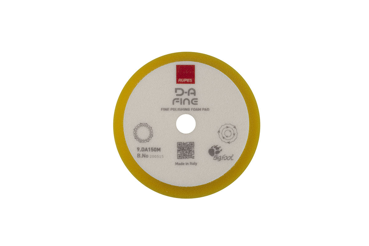 RUPES D-A Fine Foam Polishing Pad, 5 in Yellow