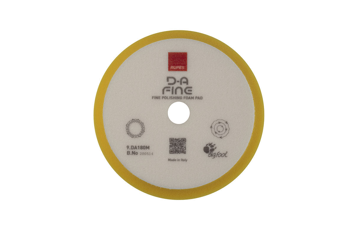 RUPES D-A Fine Foam Polishing Pad, 7 in Yellow