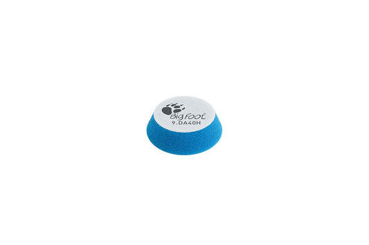 RUPES D-A Coarse blue polishing foam pad 1.5 inch shown face up on its white backing