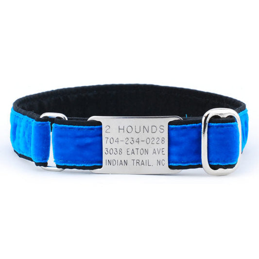 Velvet Jingle Free Tag Dog Collar 1″ by 2 Hounds Design, sold through Sniff and Shift