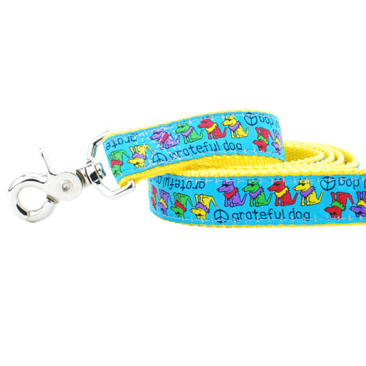 Grateful Dog Teddy The Dog 5ft Ribbon Dog Leash 1″ by 2 Hounds Design, sold through Sniff and Shift