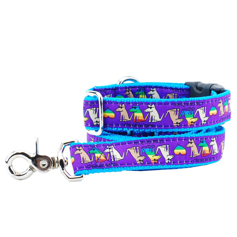 Choose Love Teddy The Dog Ribbon Dog Leash 1″