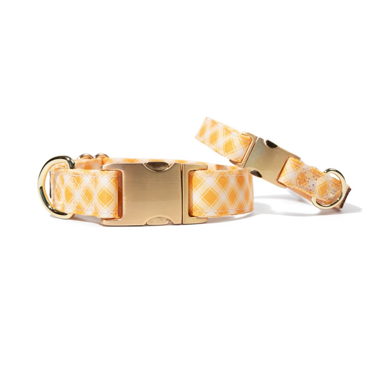 Daisy Dog Collar in timeless gingham, sizes XS to L, Pink Papyrus Co., sold through Sniff and Shift