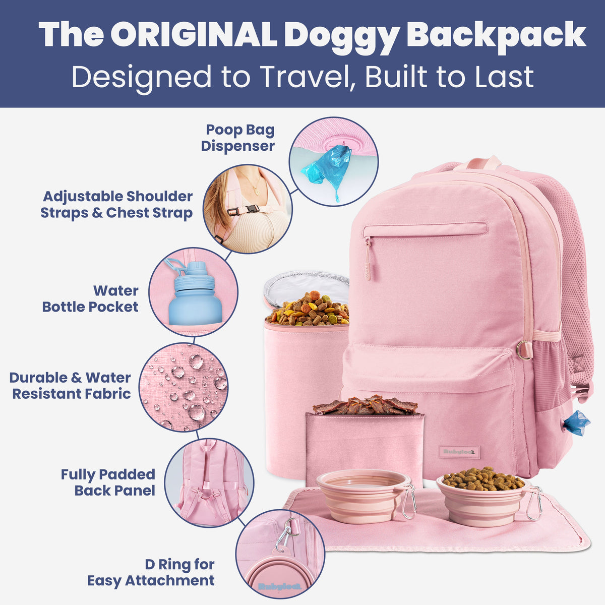 The Original Doggy Bag Backpack for Dog Supplies